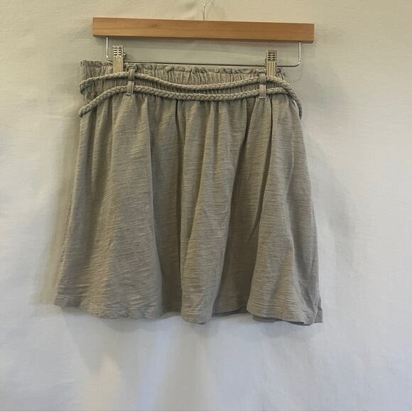Old Navy Light Gray Knit Cotton Mini Skirt Belted Lightweight Womens Size Medium - Picture 3 of 7